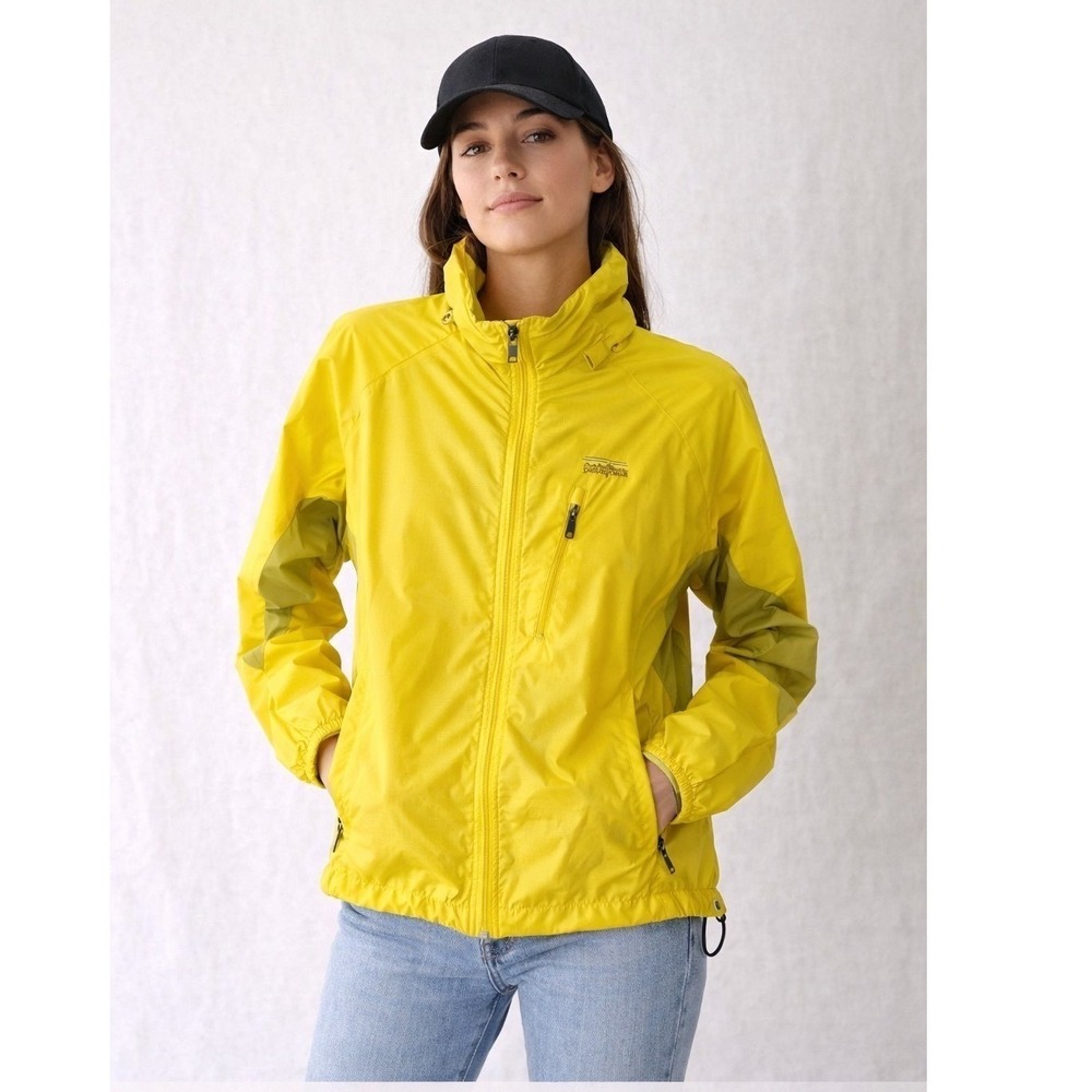 Patagonia Womens Yellow Full Zip Windbreaker Jacket Ripstop Small F318